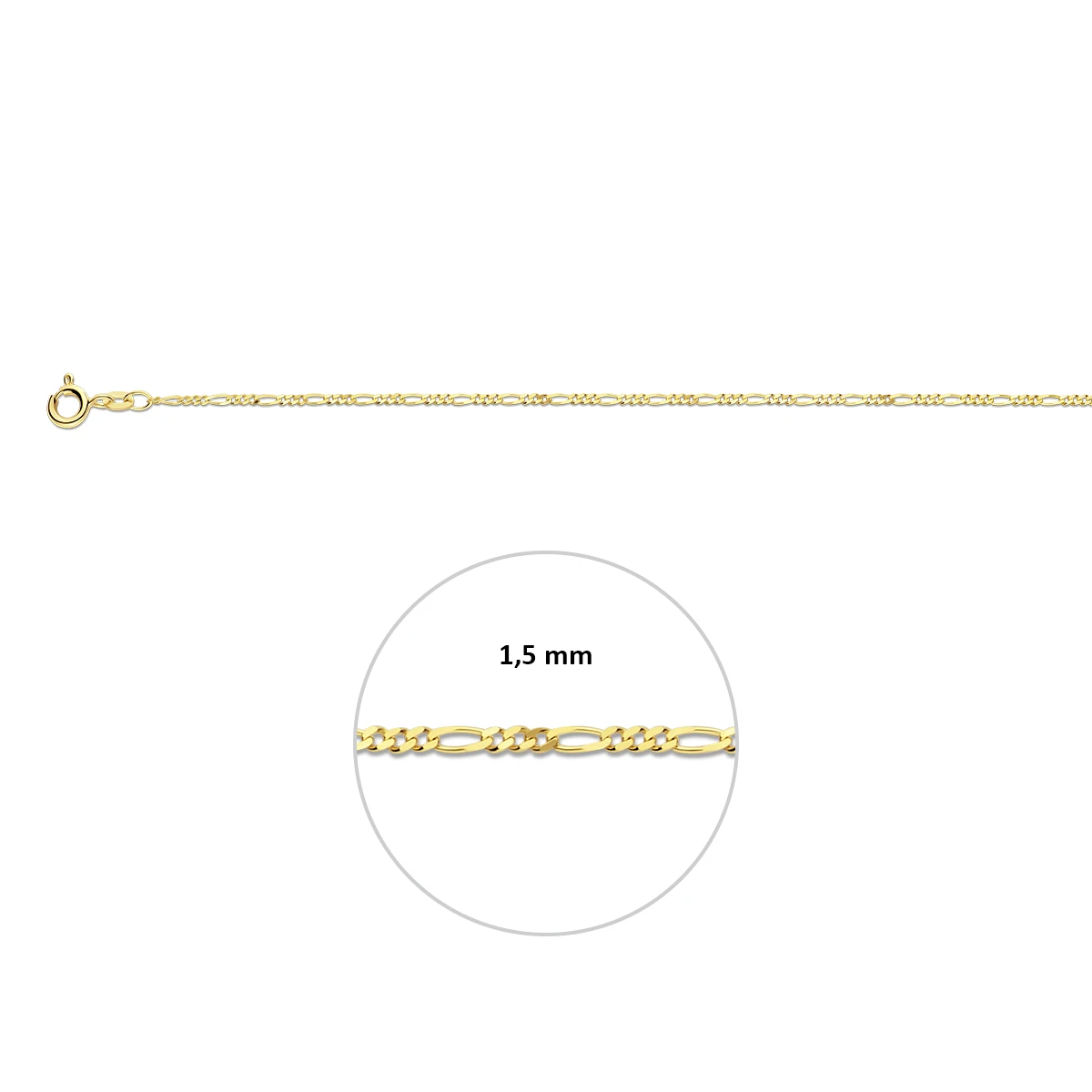 figaro 1,5 mm 14K geelgoud