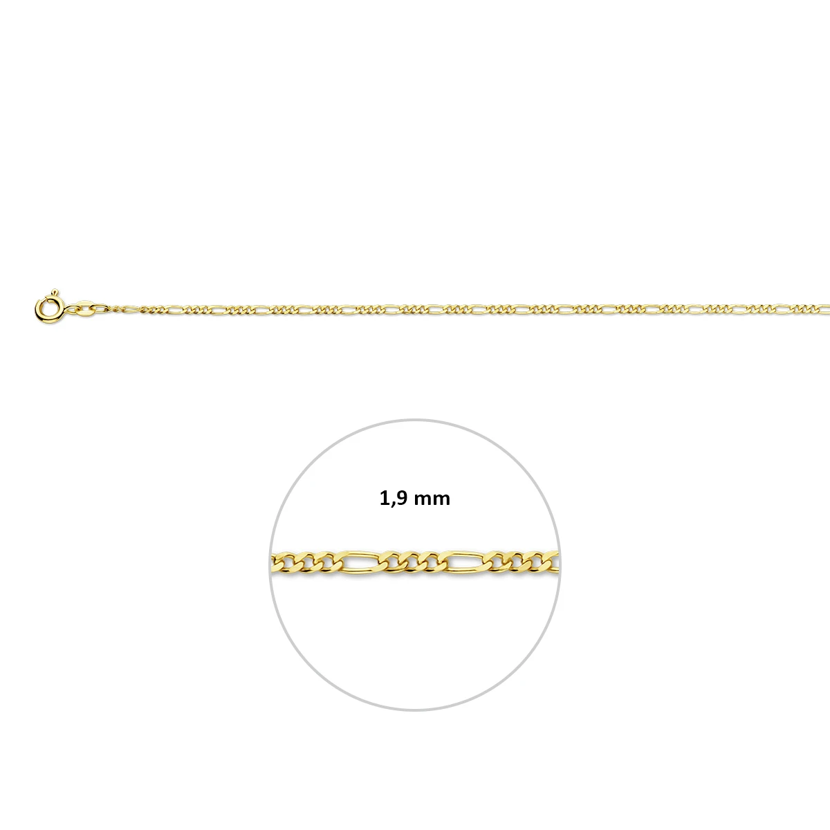 figaro 1,9 mm 14K geelgoud
