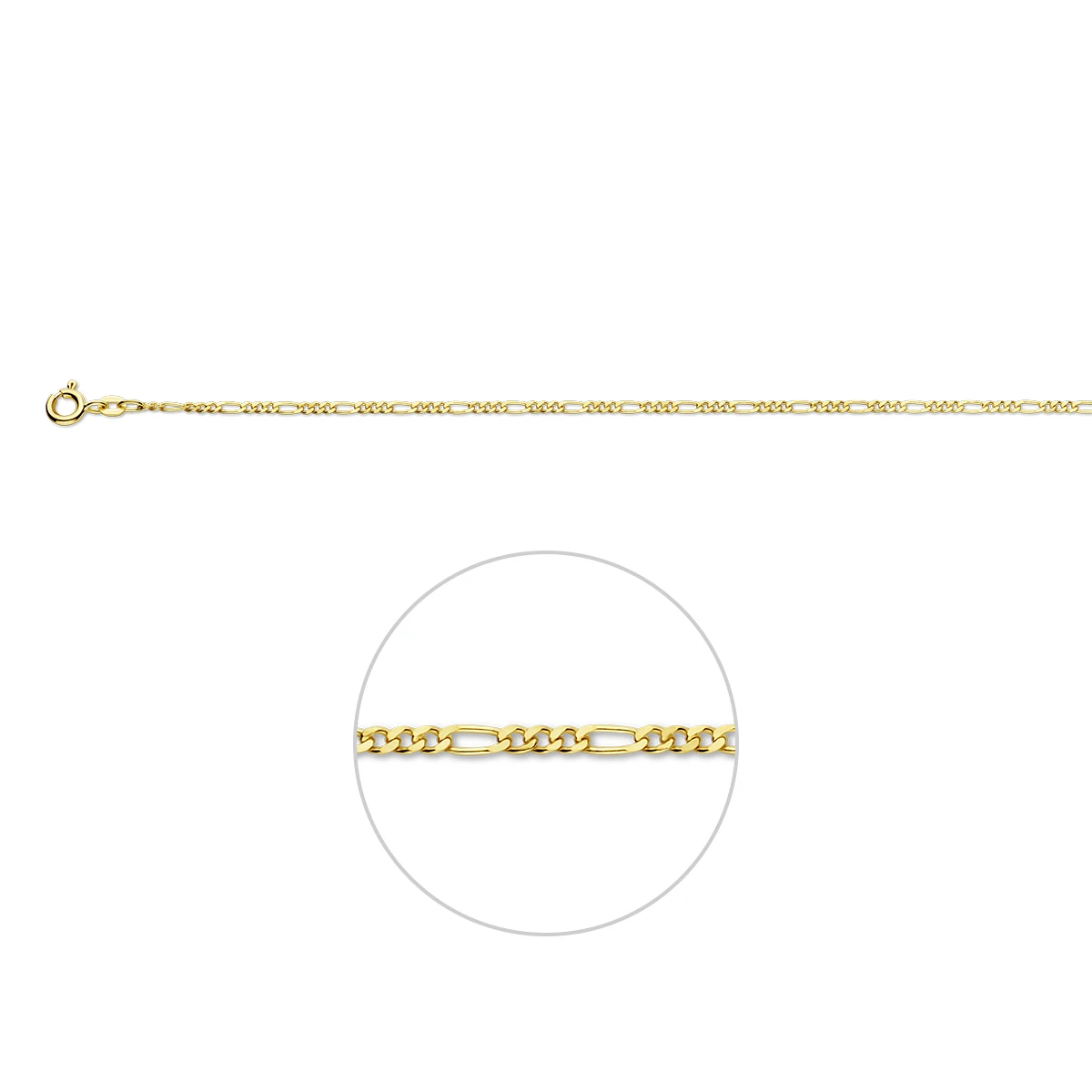 figaro 1,9 mm 14K geelgoud