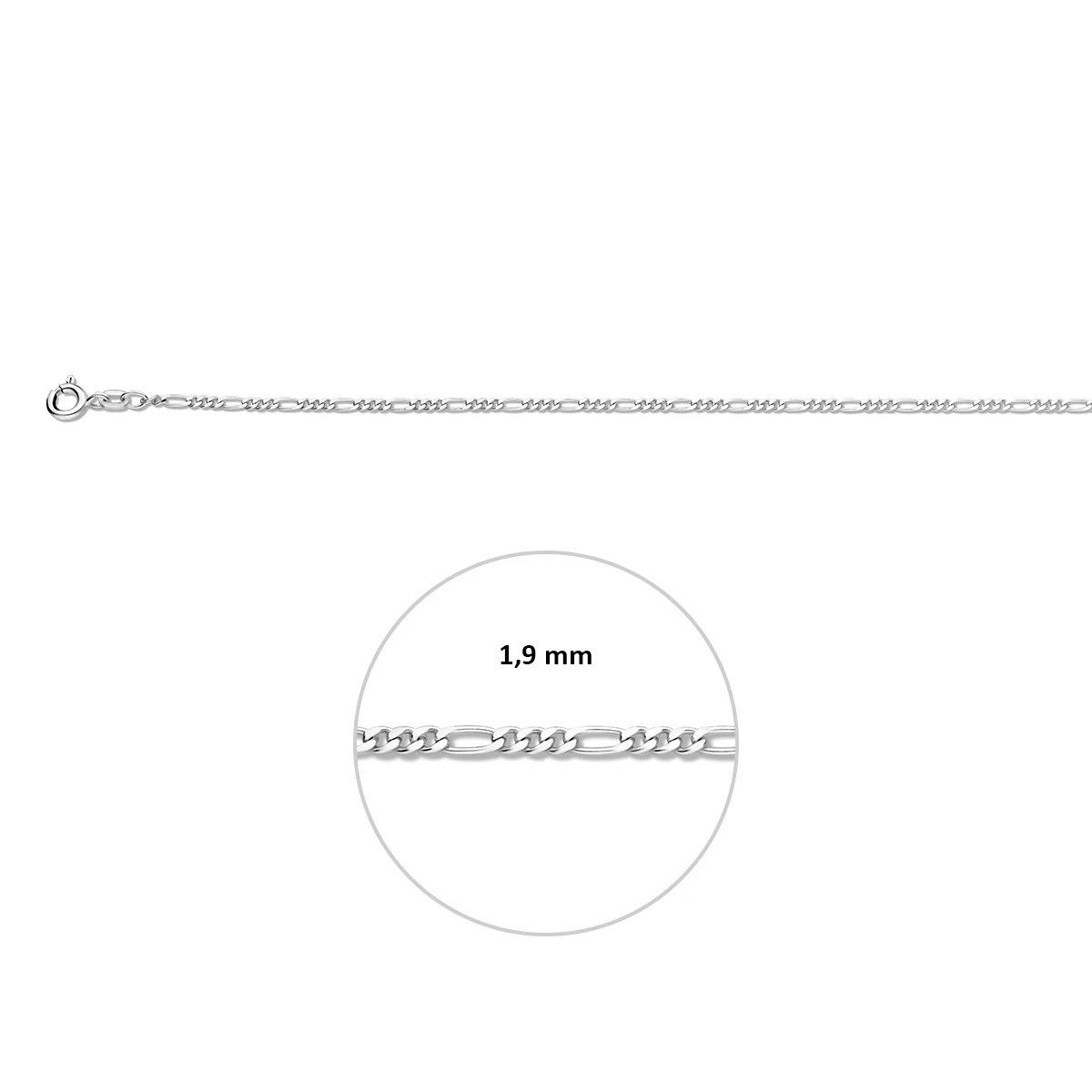 figaro 1,9 mm zilver wit