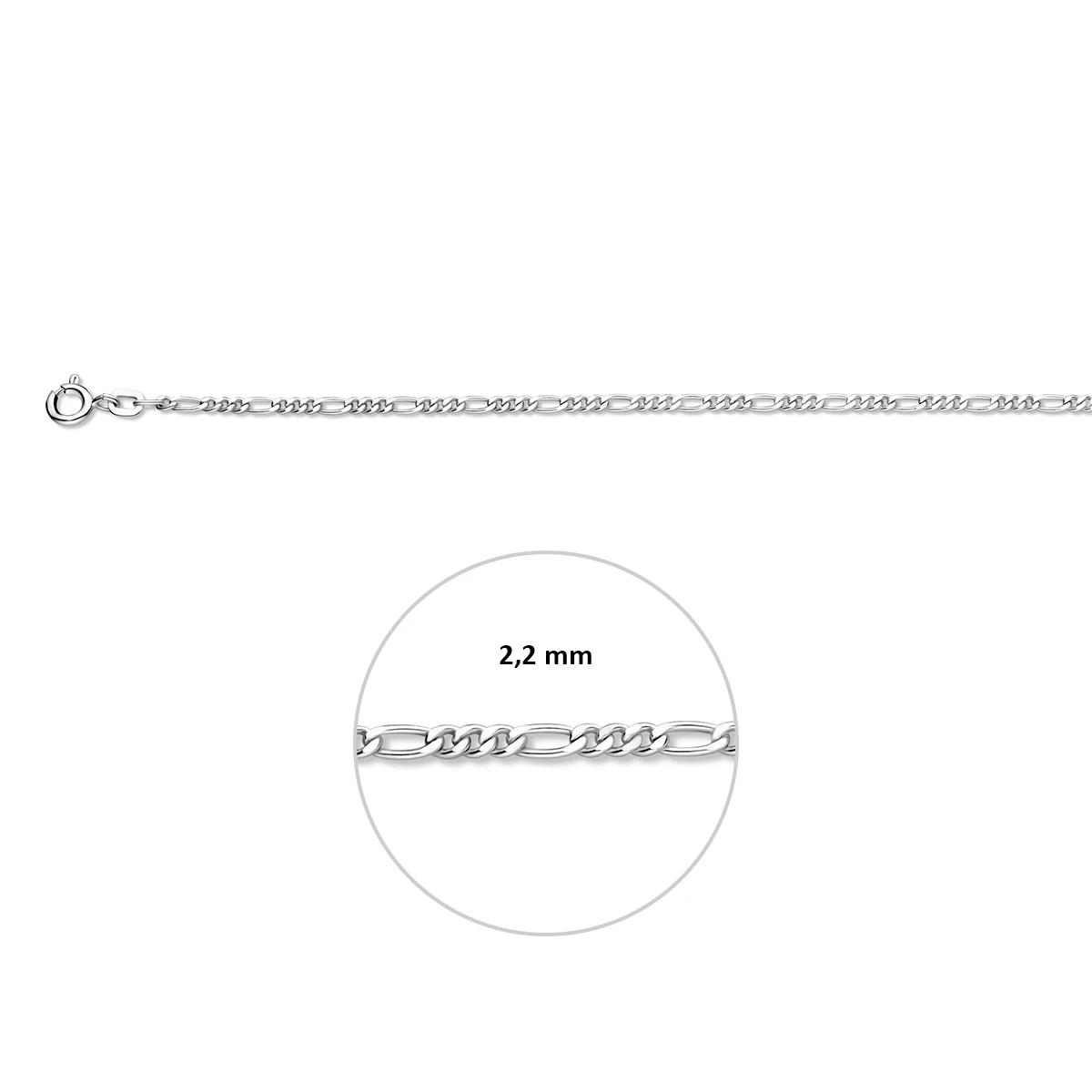 figaro 2,2 mm zilver wit