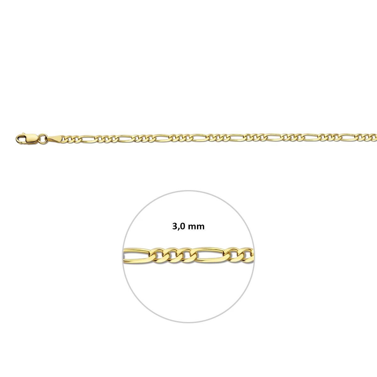 figaro 3,0 mm 14K geelgoud