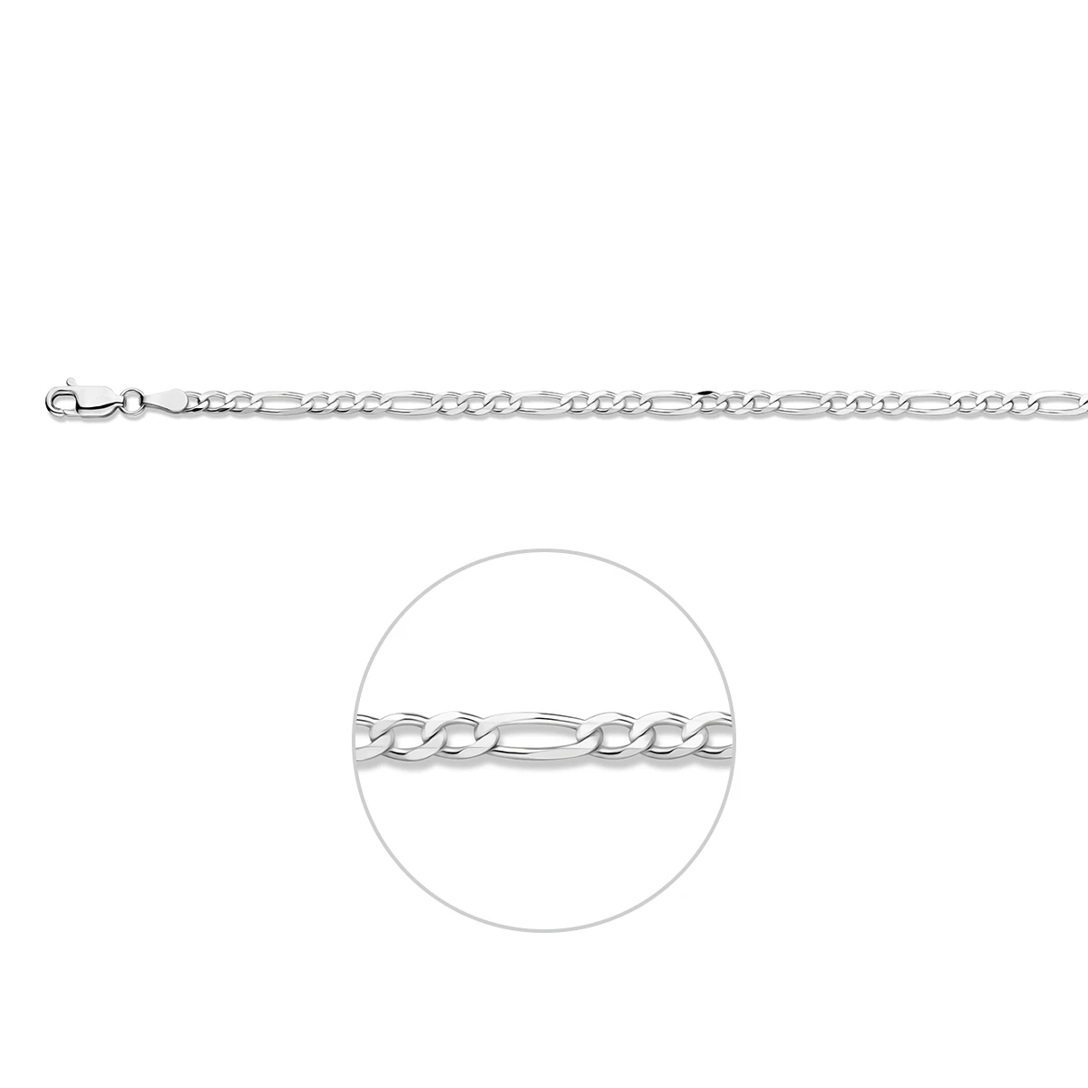 figaro 3,3 mm zilver wit