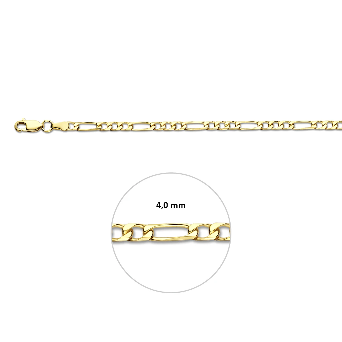 figaro 4,0 mm massief 14K geelgoud
