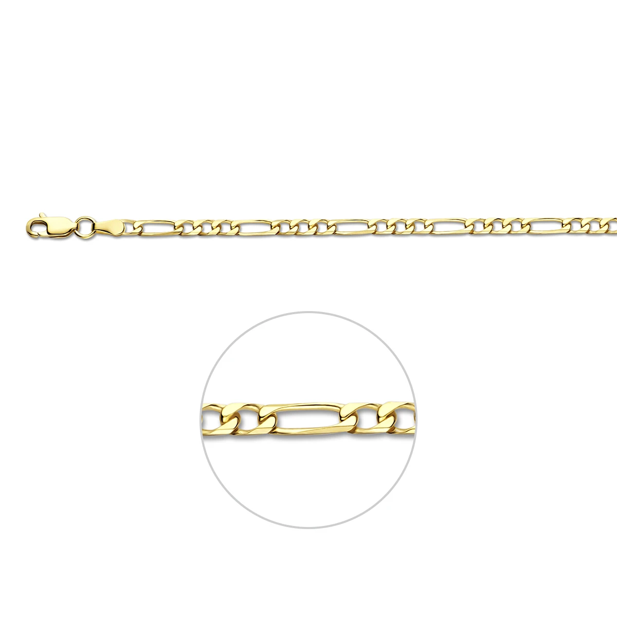 figaro 4,0 mm massief 14K geelgoud