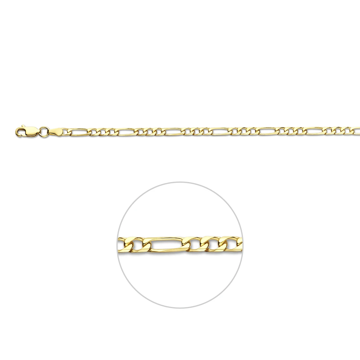 figaro 4,0 mm massief 14K geelgoud