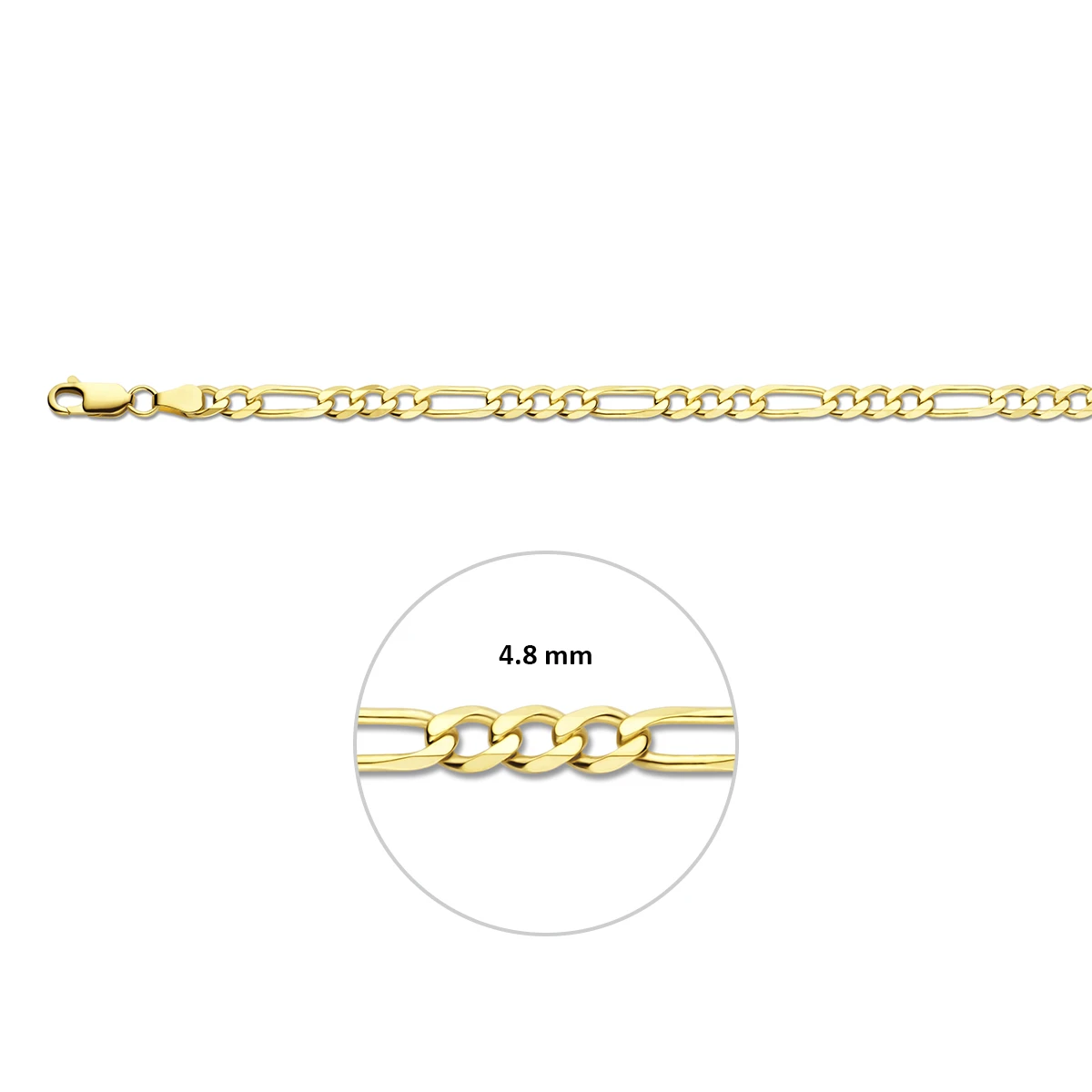 figaro 4,8 mm massief 14K geelgoud