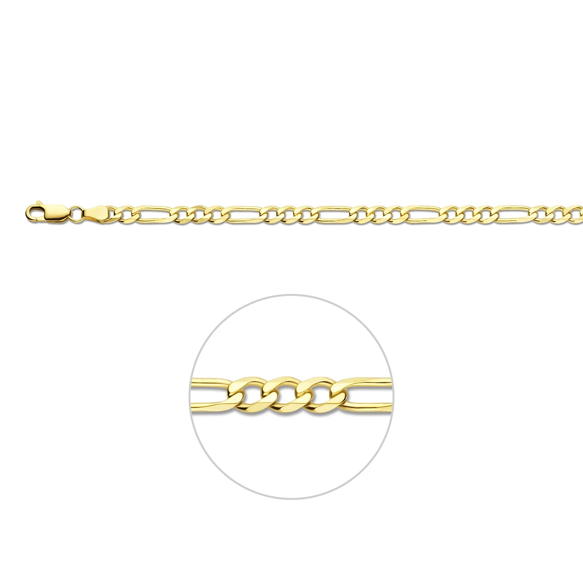 figaro 4,8 mm massief 14K geelgoud