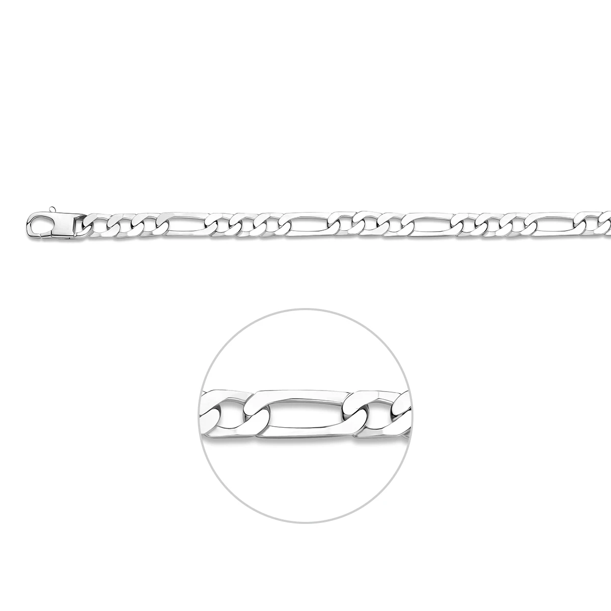 figaro 6,0 mm zilver wit