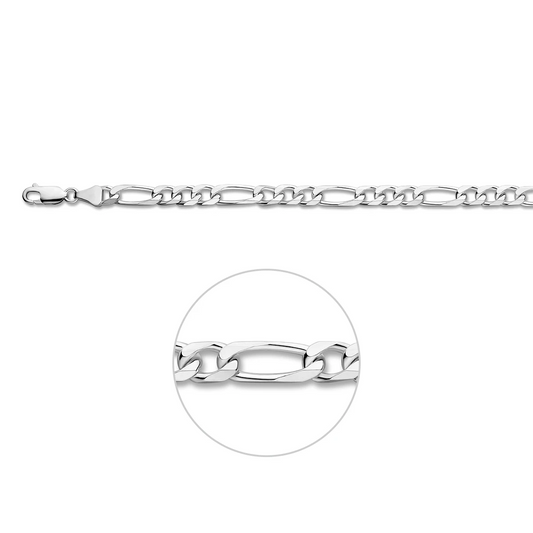 figaro 6,0 mm zilver wit