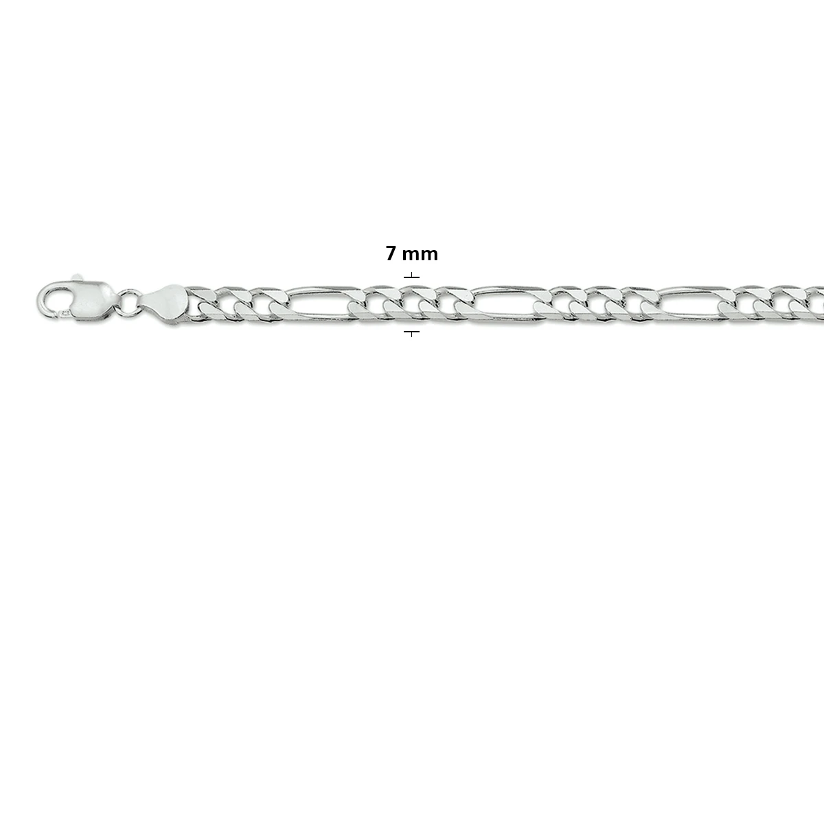 figaro 7 mm zilver wit