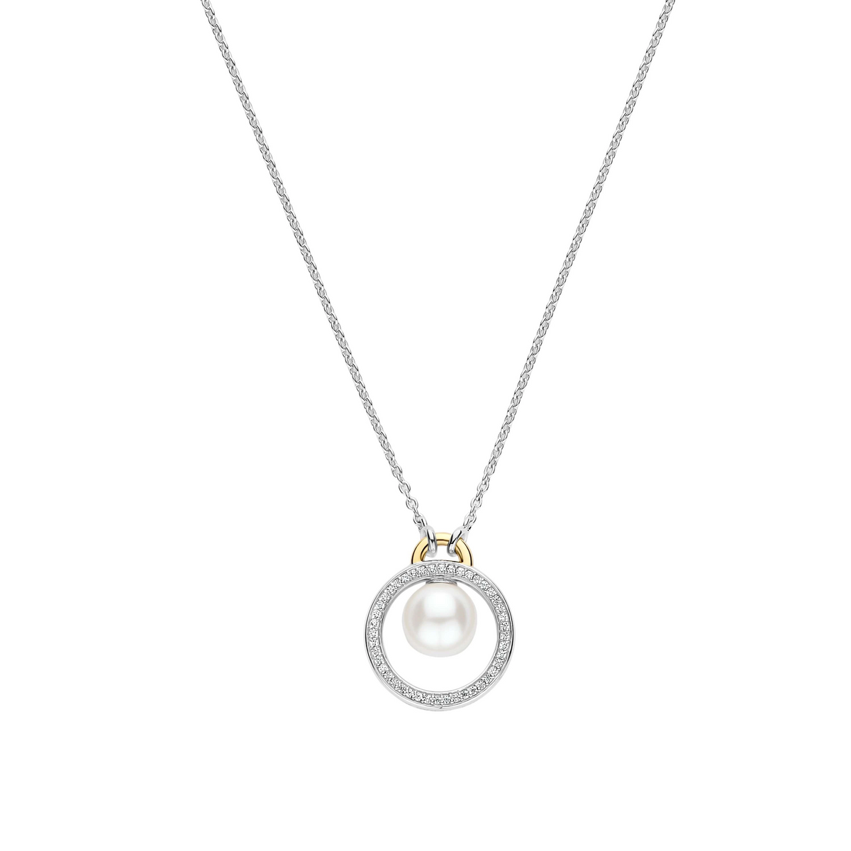 Floating Pearl Zirkonia Cirkel Ketting