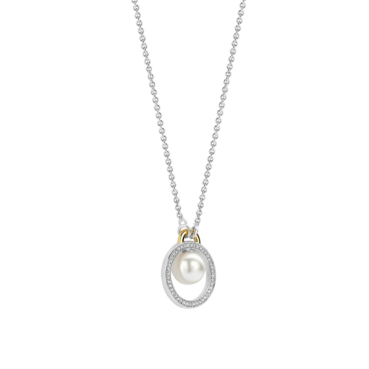 Floating Pearl Zirkonia Cirkel Ketting