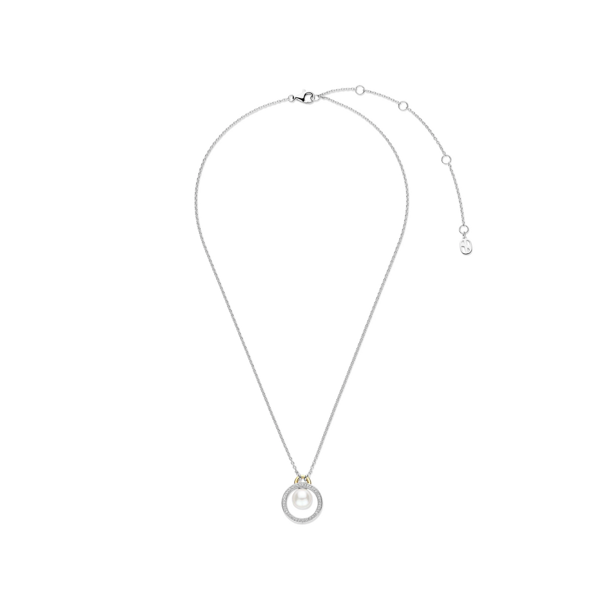 Floating Pearl Zirkonia Cirkel Ketting