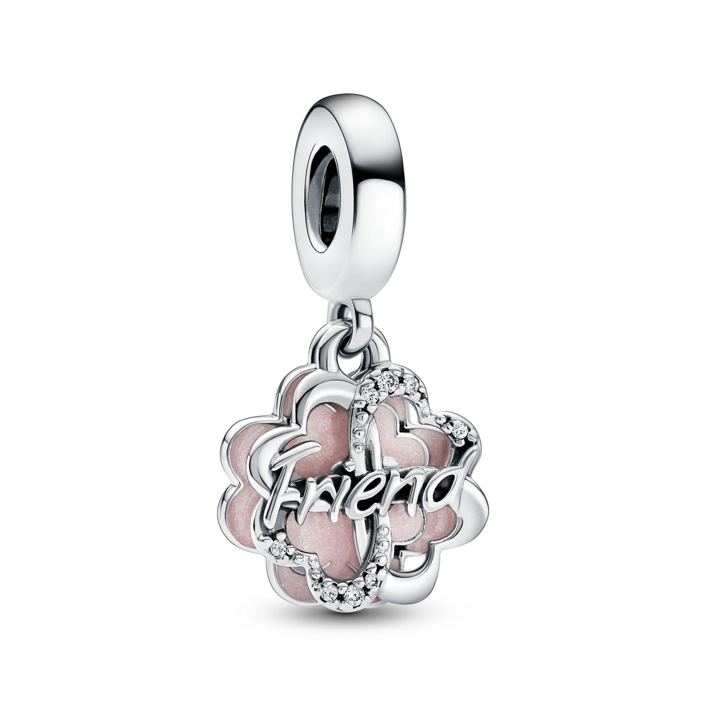 Four-leaf Clover Friendship Dubbele Hangende Bedel