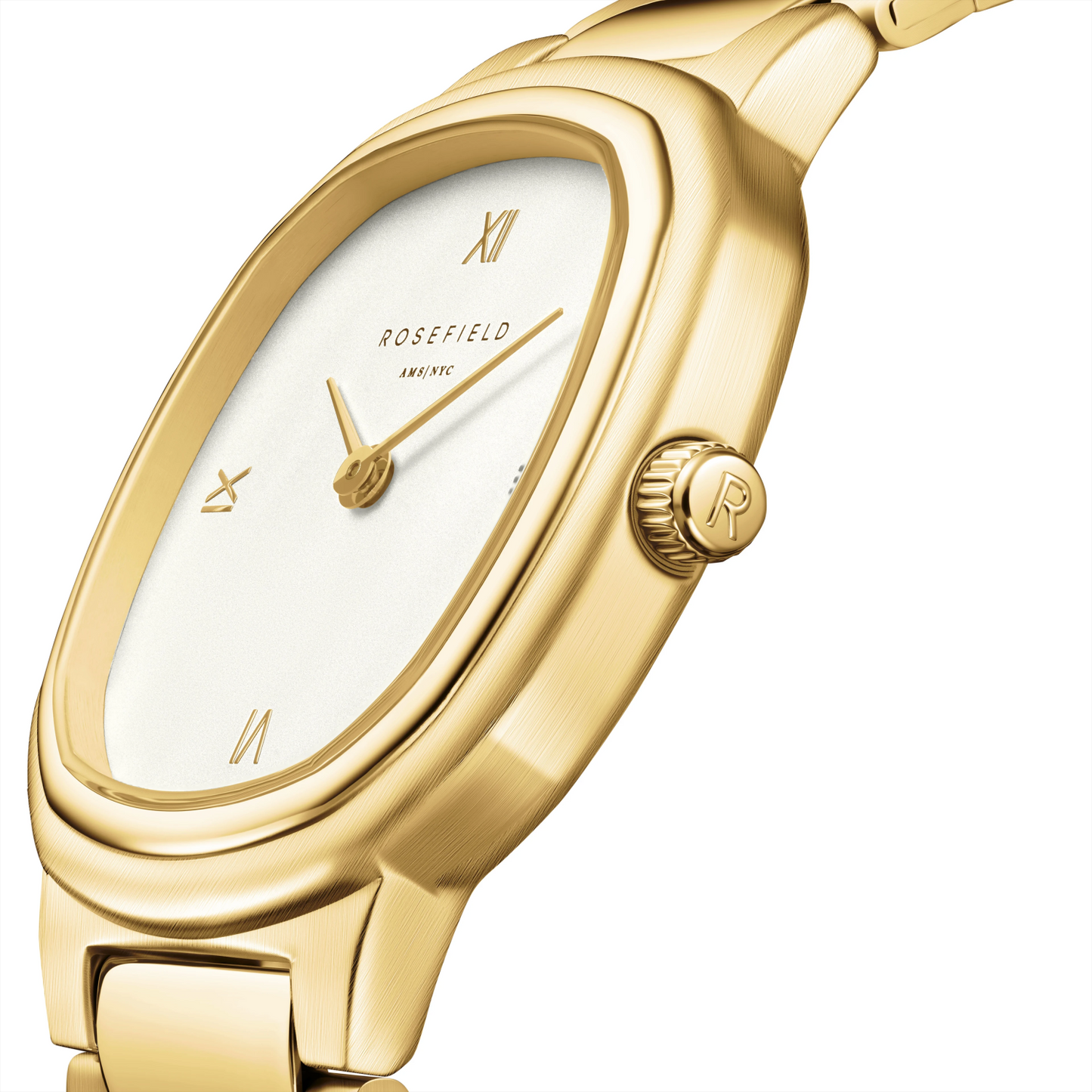 Gaia Roman Indexes Gold / Cilinder Steel Strap Matte & Shine Gold