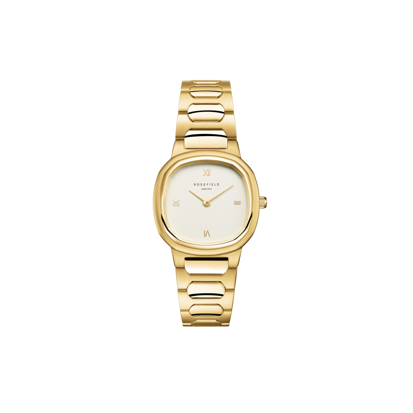 Gaia Roman Indexes Gold / Cilinder Steel Strap Matte & Shine Gold