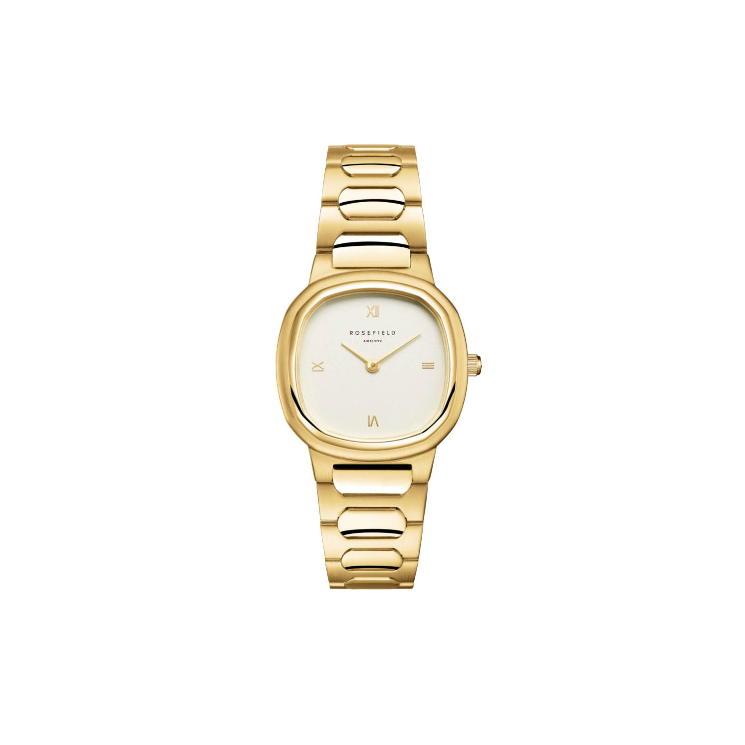 Gaia Roman Indexes Gold / Cilinder Steel Strap Matte & Shine Gold