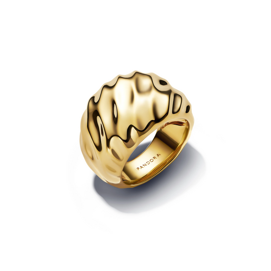 Geribbelde statement ring