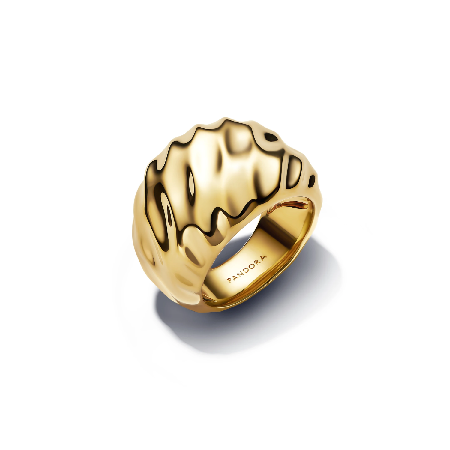 Geribbelde statement ring