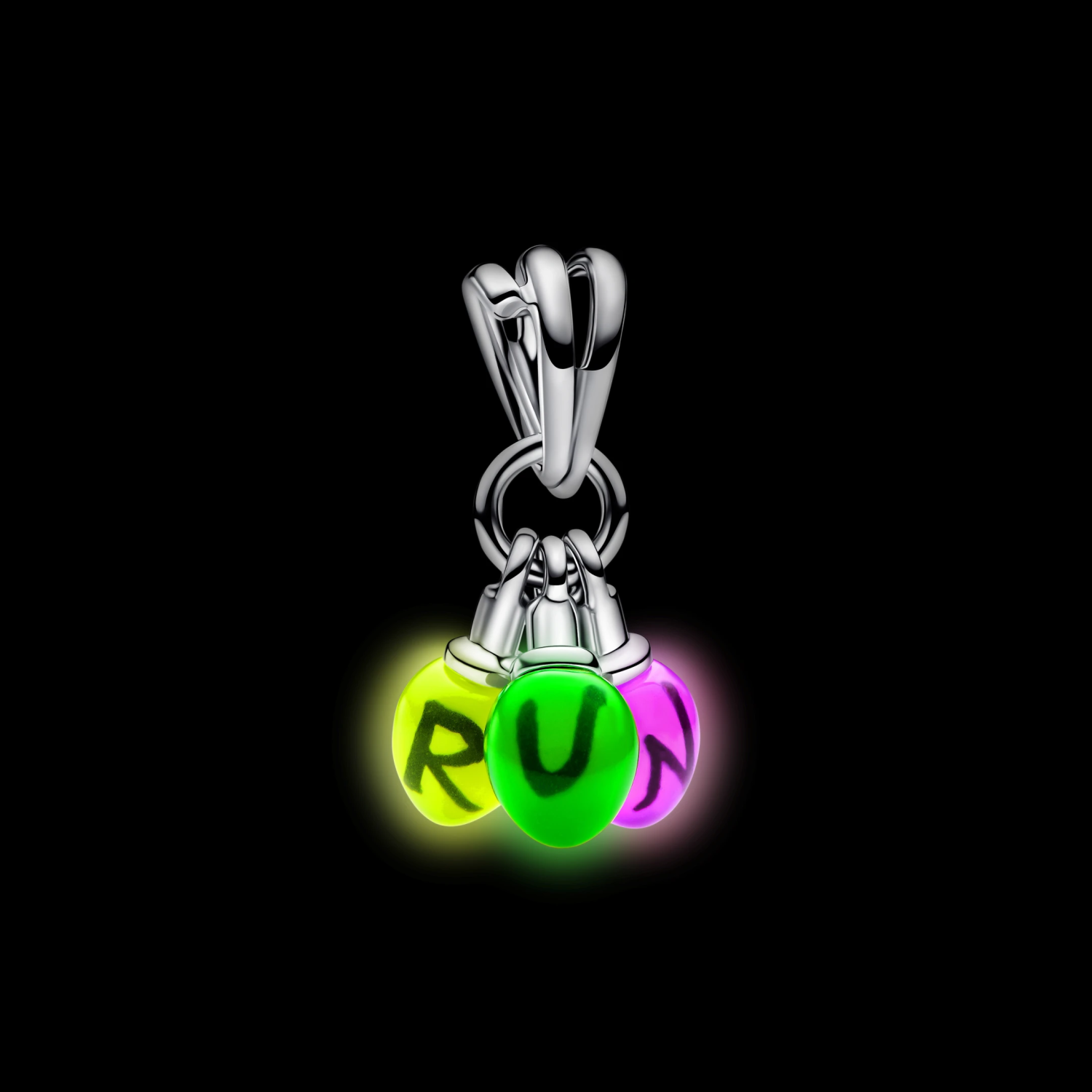 Glow-in-the-dark hangende bedel 'Run' van Stranger Things