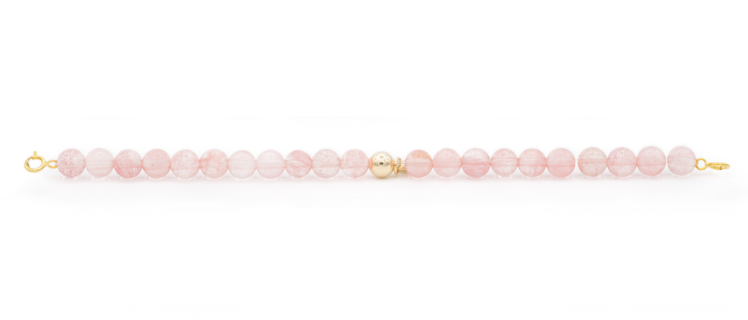 Gold Clasp - Bracelet 6mm Cherry Quartz