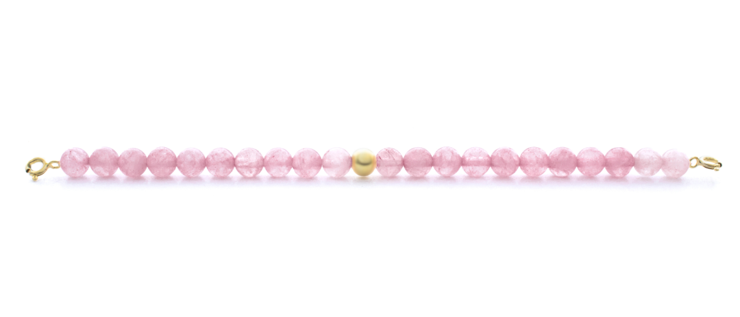 Gold Clasp - Bracelet 6mm Rose Quartz