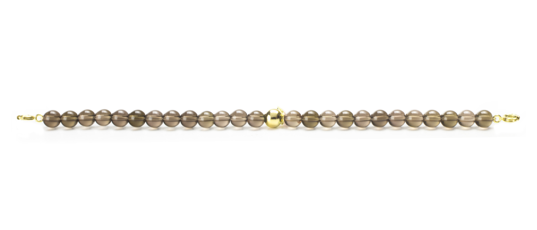 Gold Clasp - Bracelet 6mm Smoky Quartz