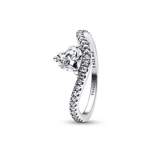 Golvend Pavé Hart Ring