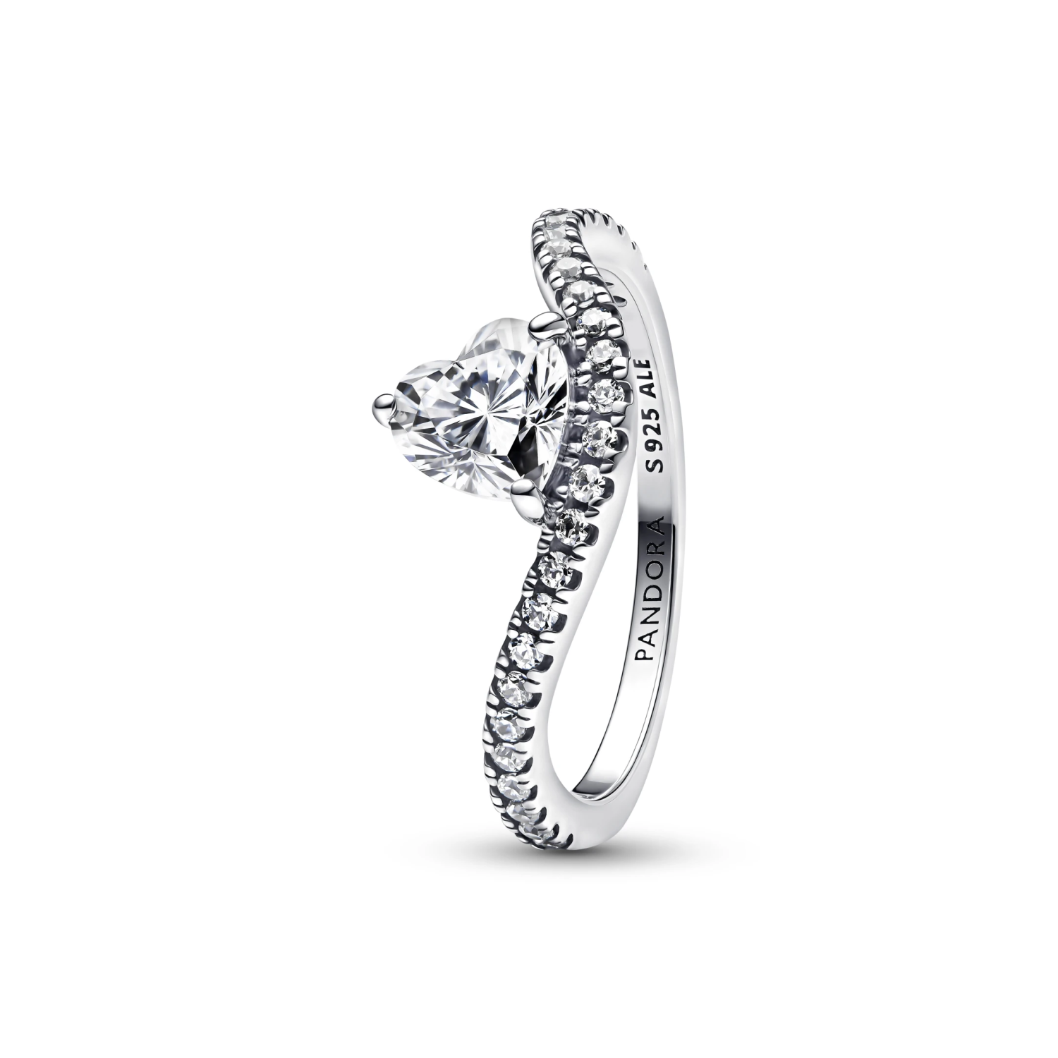 Golvend Pavé Hart Ring