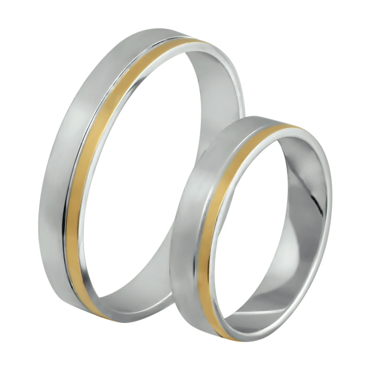 goud met zilver amorio relatieringen(dummy pakket) zilver verguld (geel/rhodium)