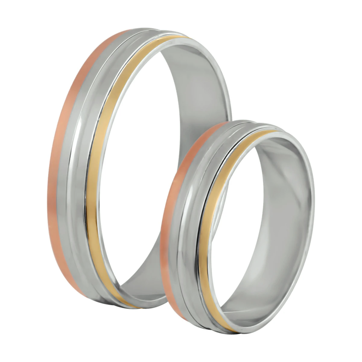 goud met zilver amorio relatieringen(dummy pakket) zilver verguld (geel/rhodium)