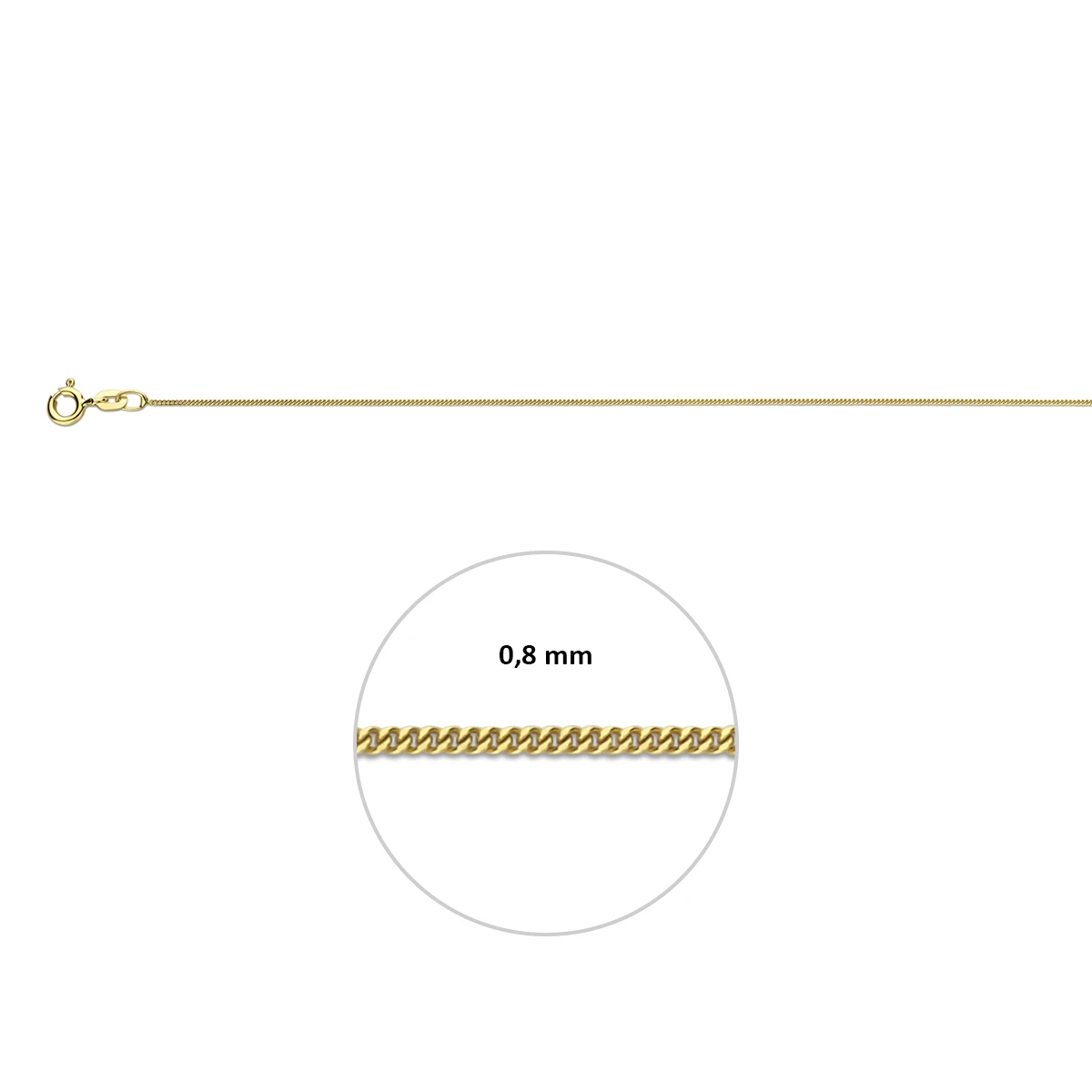 gourmette 0,8 mm 14K geelgoud