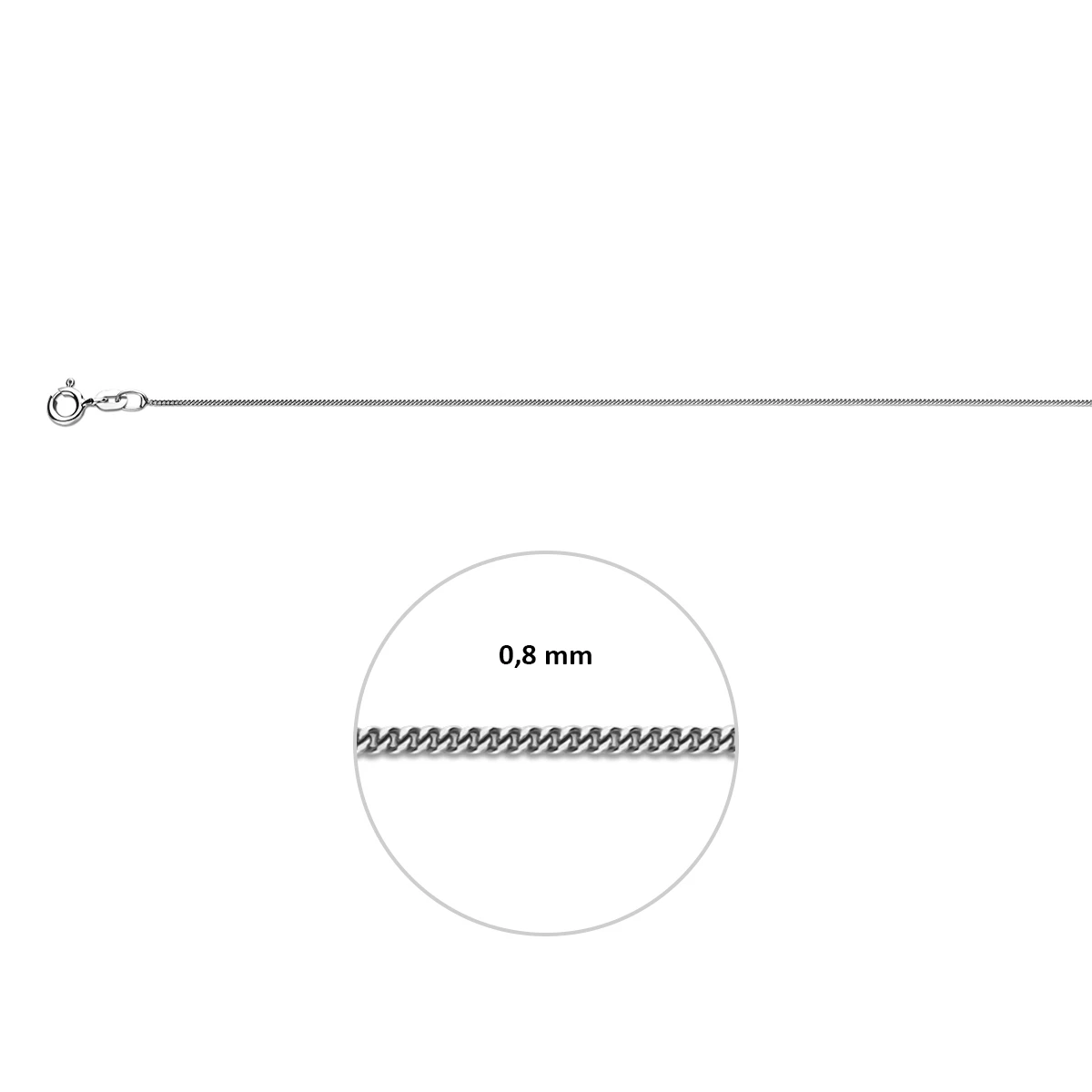 gourmette 0,8 mm 14K witgoud