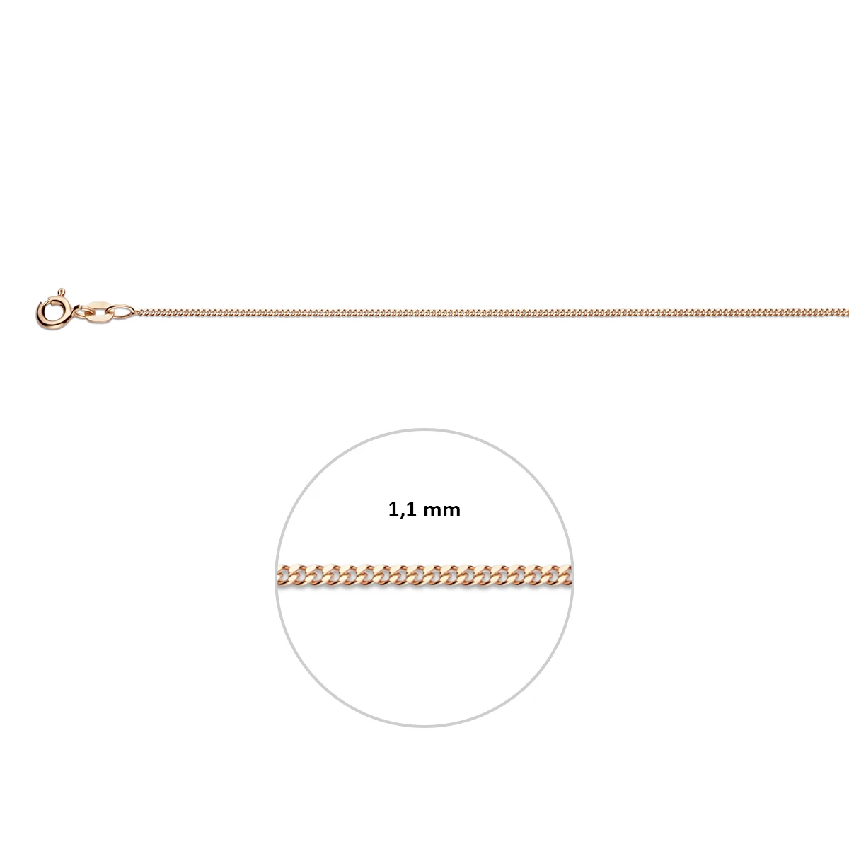 gourmette 1,1 mm 14K roségoud