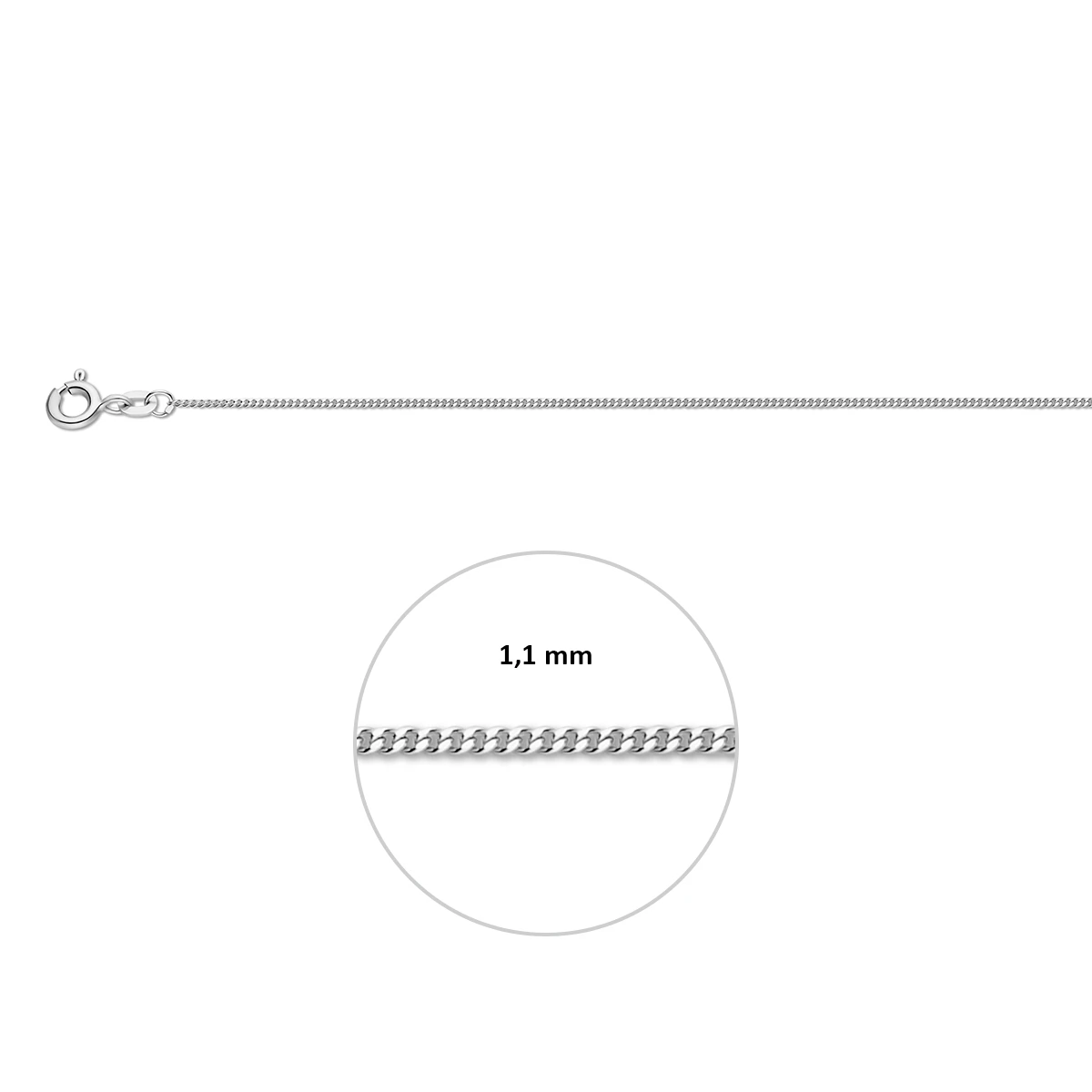 gourmette 1,1 mm 14K witgoud
