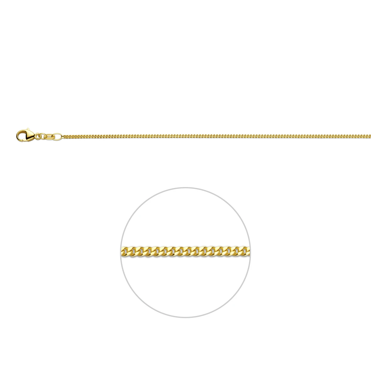 gourmette 1,4 mm 14K geelgoud