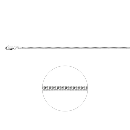 gourmette 1,4 mm zilver gerhodineerd
