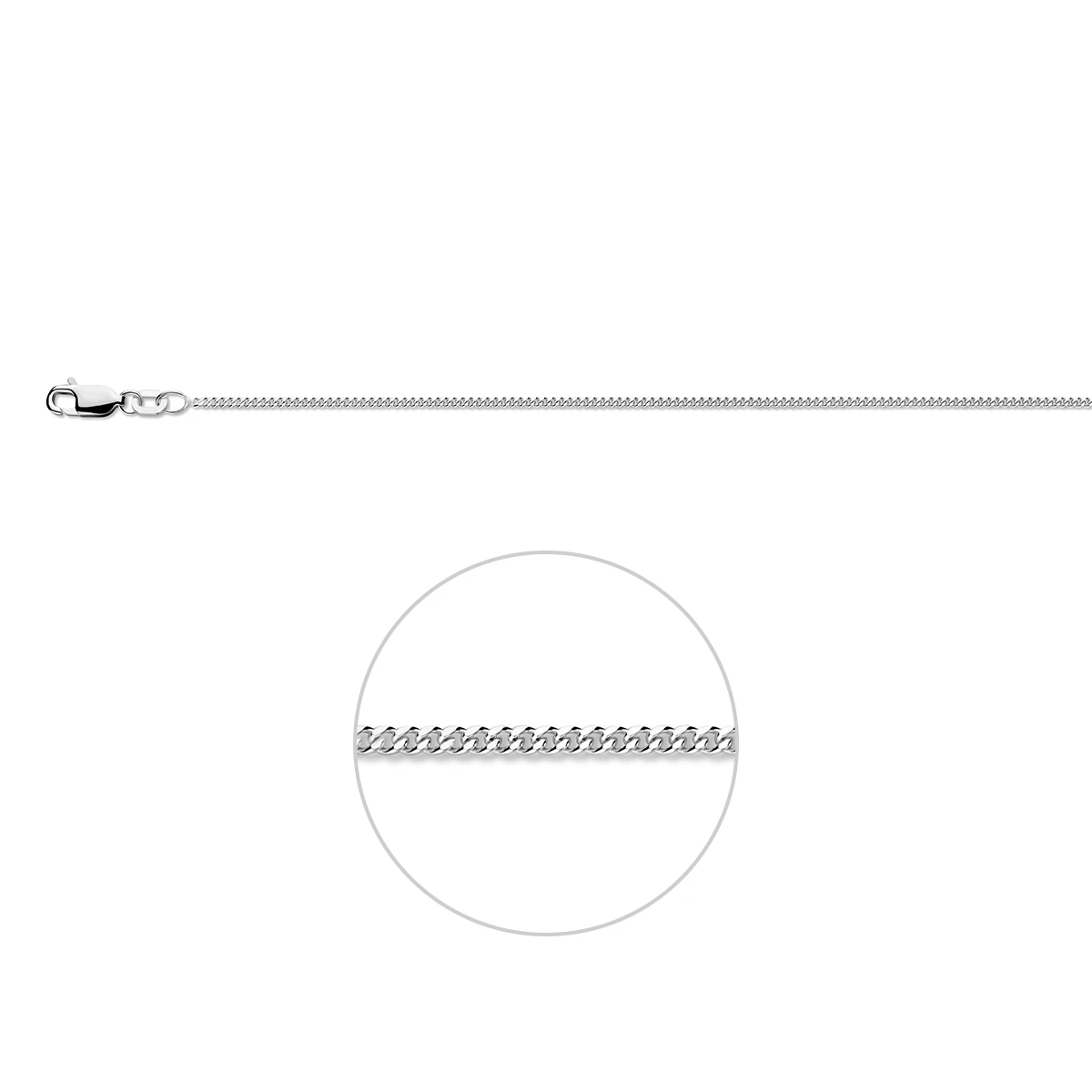 gourmette 1,4 mm zilver wit