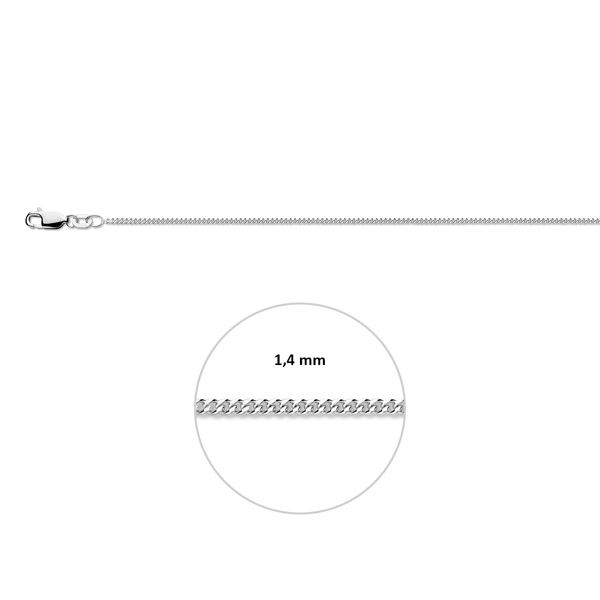 gourmette 1,4 mm zilver wit