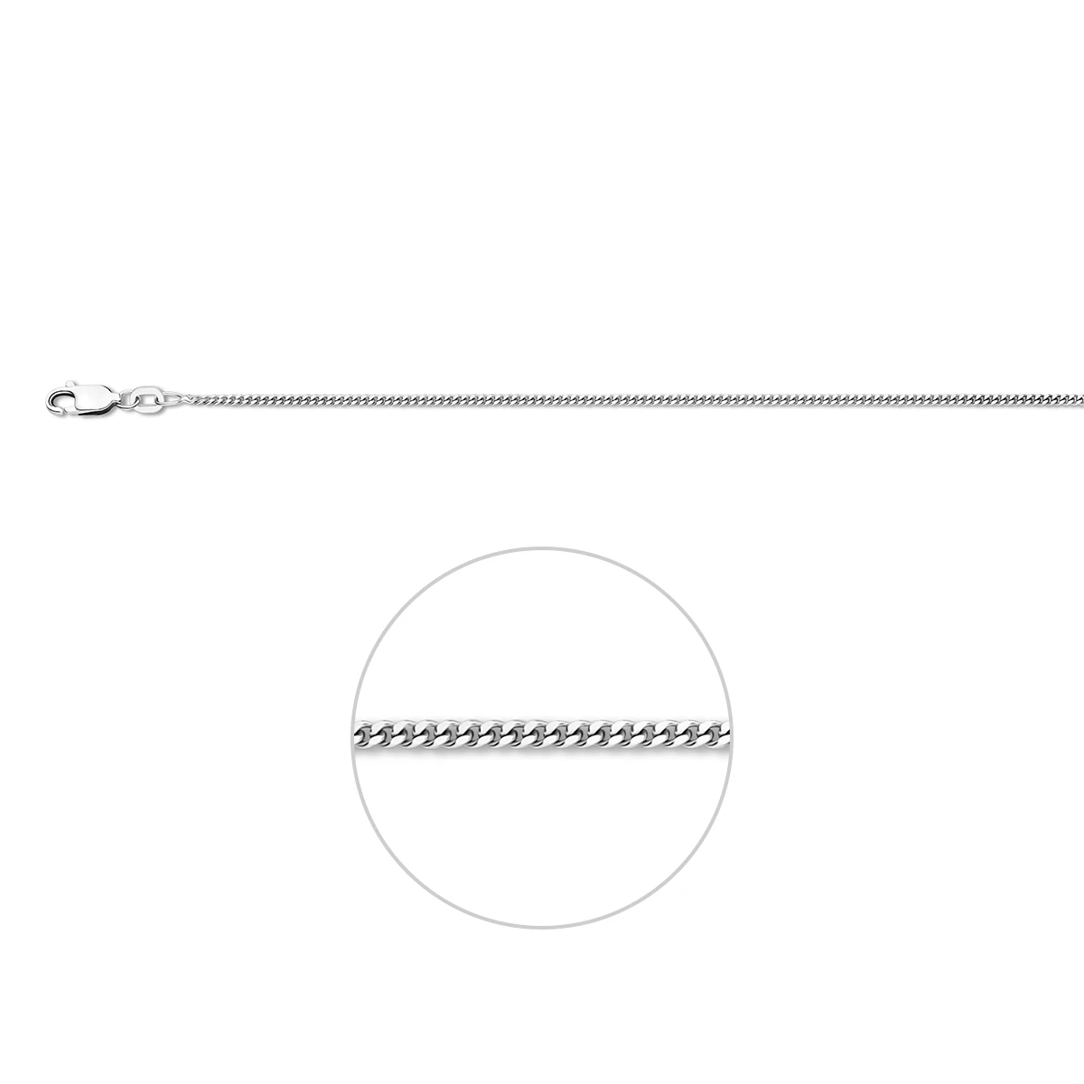 gourmette 1,6 mm zilver gerhodineerd