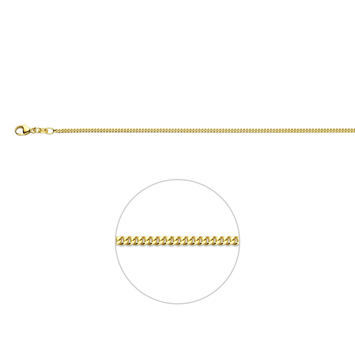 gourmette 1,7 mm 14K geelgoud
