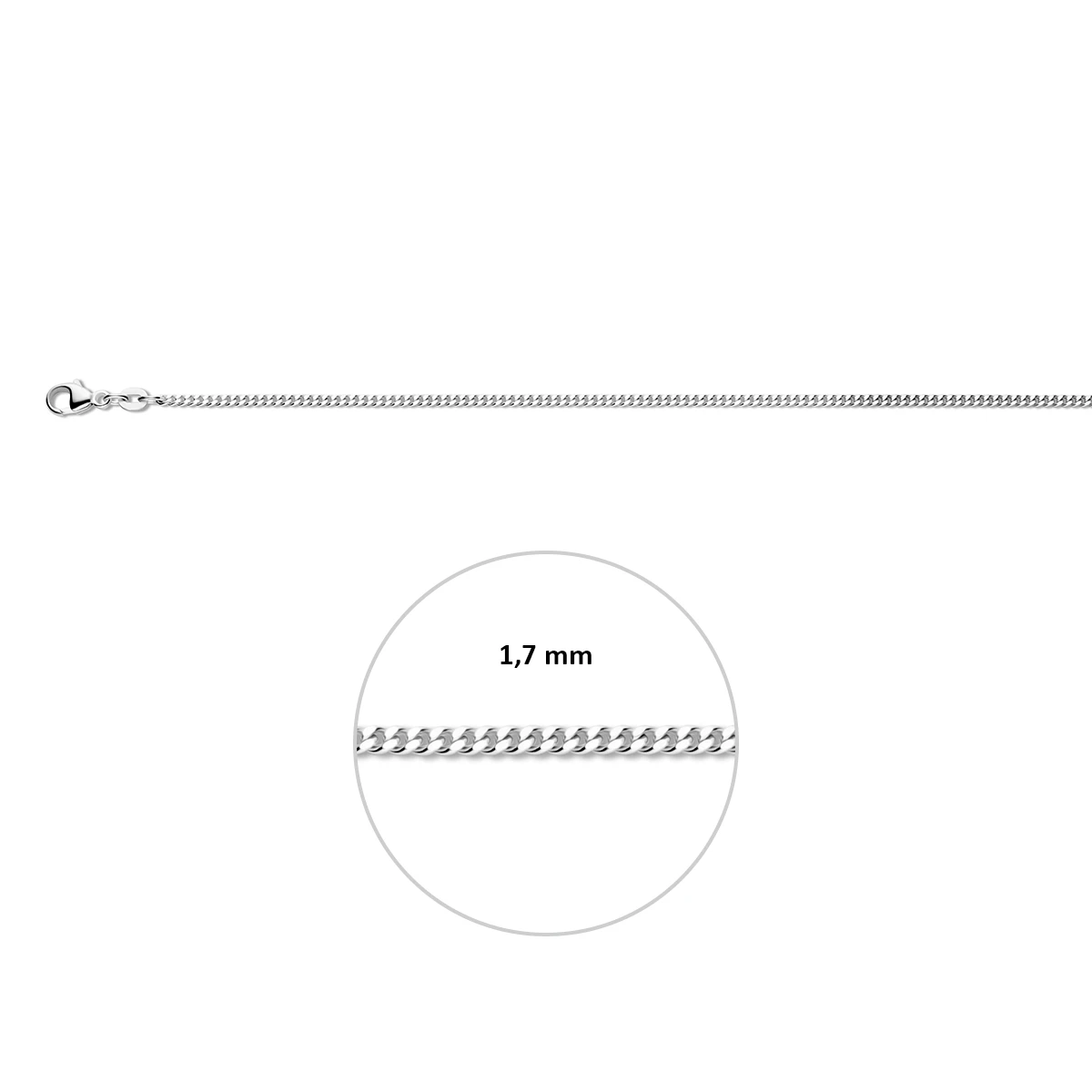 gourmette 1,7 mm 14K witgoud