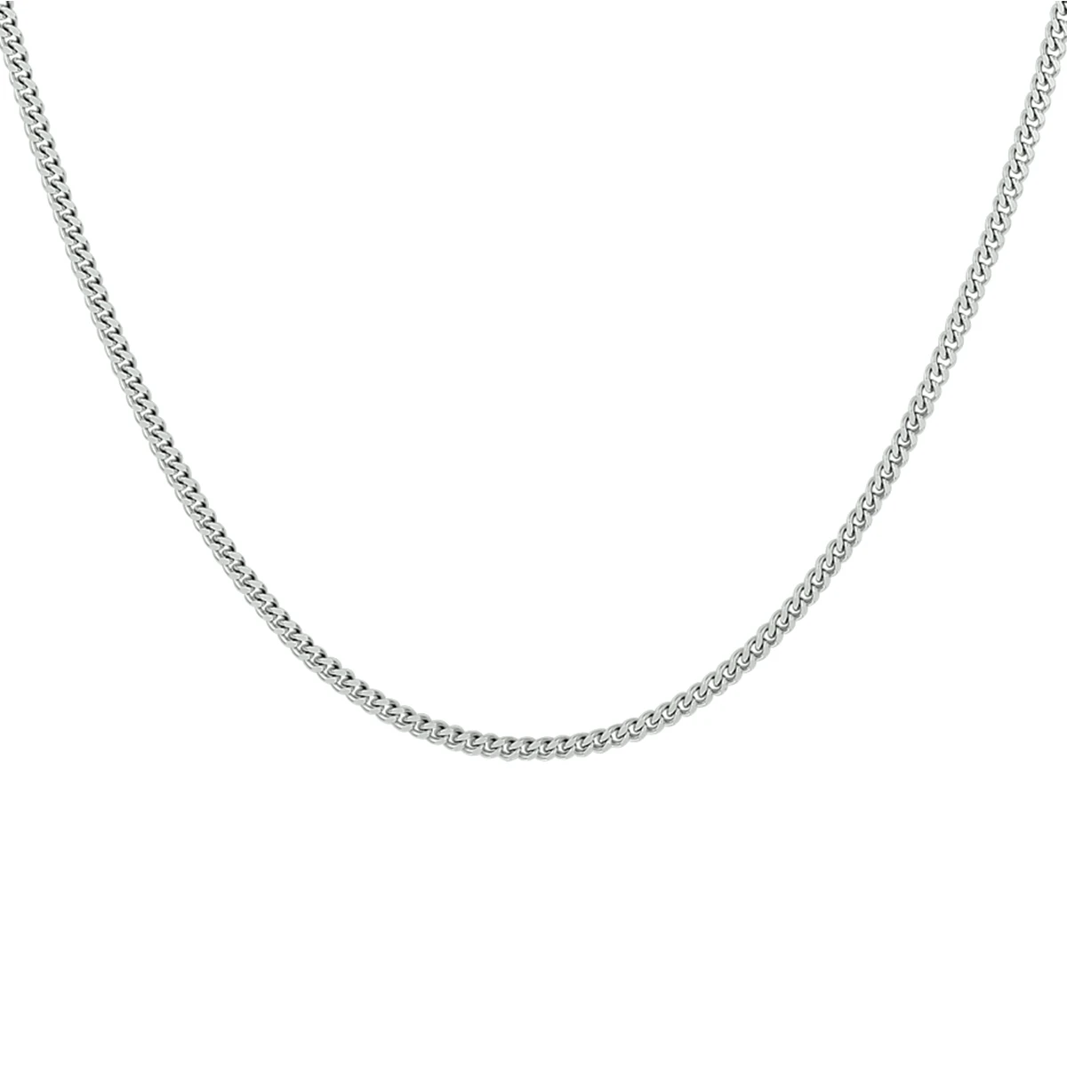 gourmette 1,7 mm zilver gerhodineerd