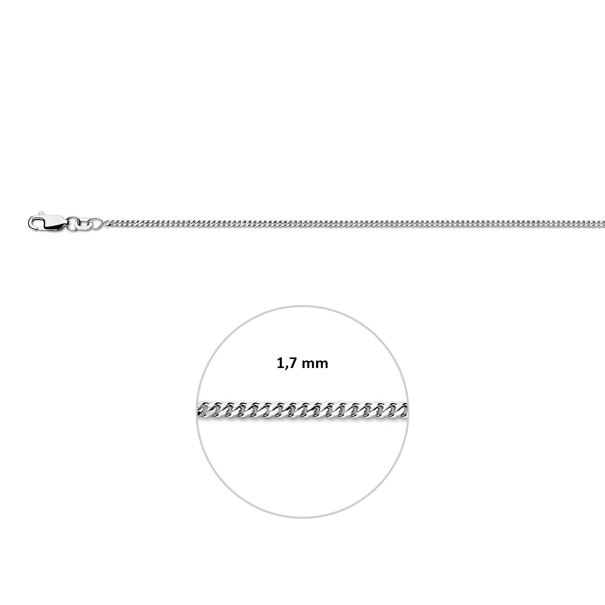 gourmette 1,7 mm zilver wit