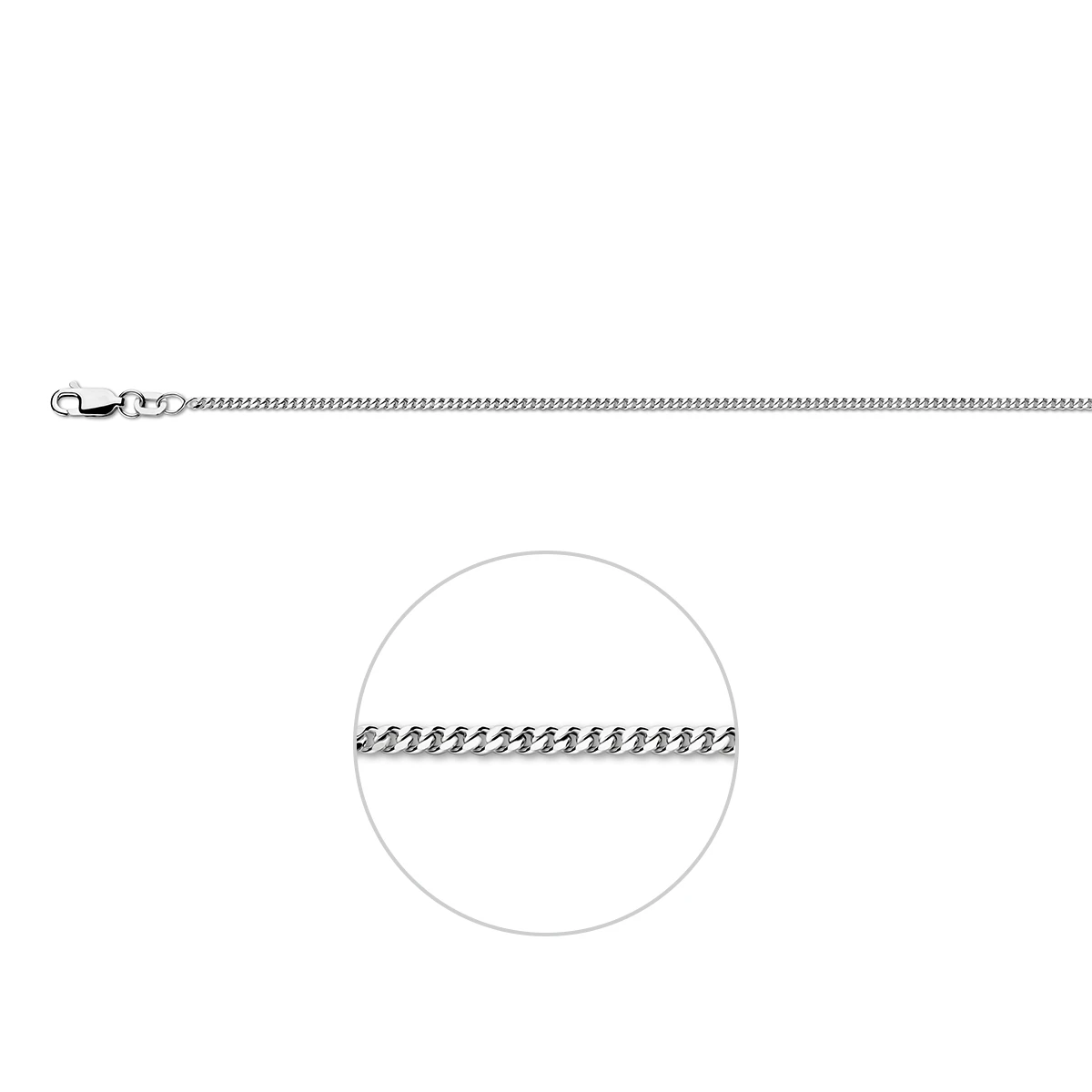 gourmette 1,7 mm zilver wit