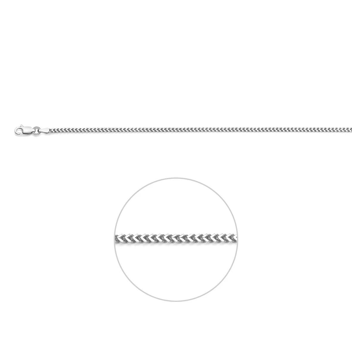 gourmette 1,9 mm zilver gerhodineerd