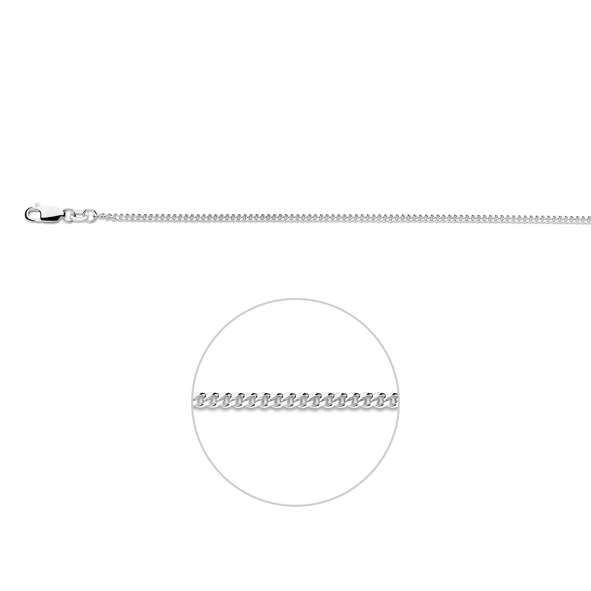 gourmette 1,9 mm zilver wit