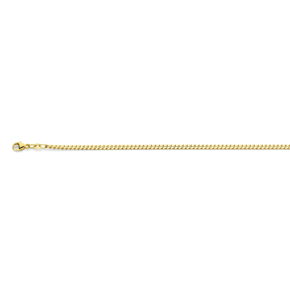 gourmette 2 zijdes geslepen 2,7 mm massief 14K geelgoud