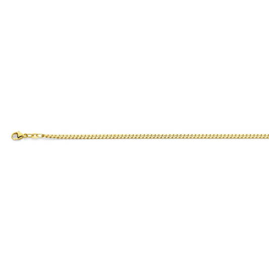 gourmette 2 zijdes geslepen 2,7 mm massief 14K geelgoud